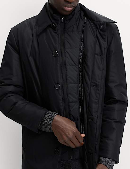 Shirt Collar Mac with Removable Bib