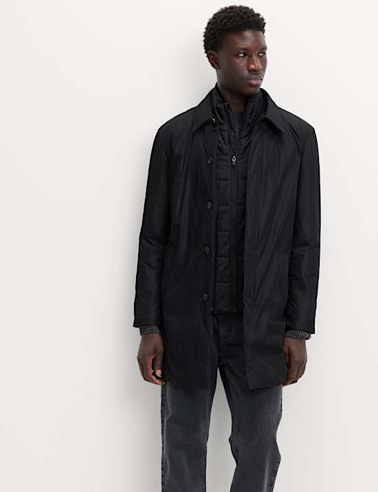 Shirt Collar Mac with Removable Bib