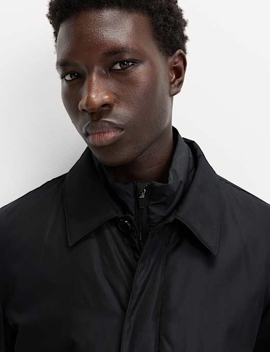 Shirt Collar Mac with Removable Bib