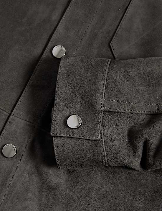 Lightweight Suede Overshirt Jacket