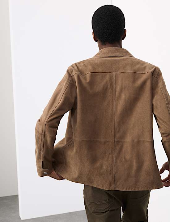 Lightweight Suede Overshirt Jacket