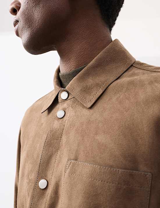 Lightweight Suede Overshirt Jacket