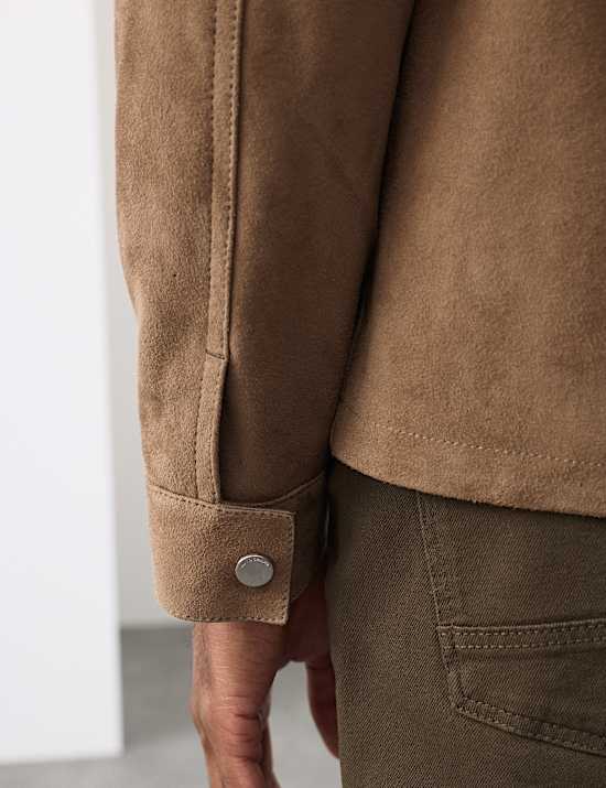Lightweight Suede Overshirt Jacket