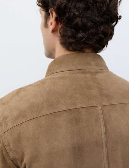 Lightweight Suede Overshirt Jacket