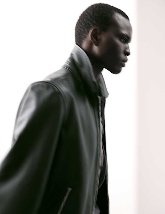 Δερμάτινο τζάκετ σε γραμμή Harrington