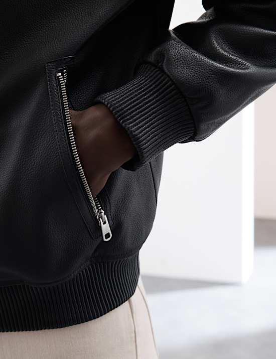 Δερμάτινο τζάκετ σε γραμμή Harrington