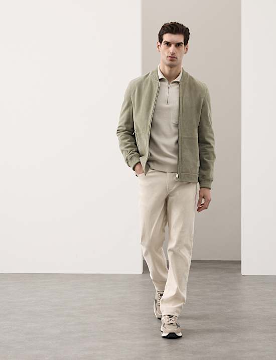 Suede Bomber Jacket
