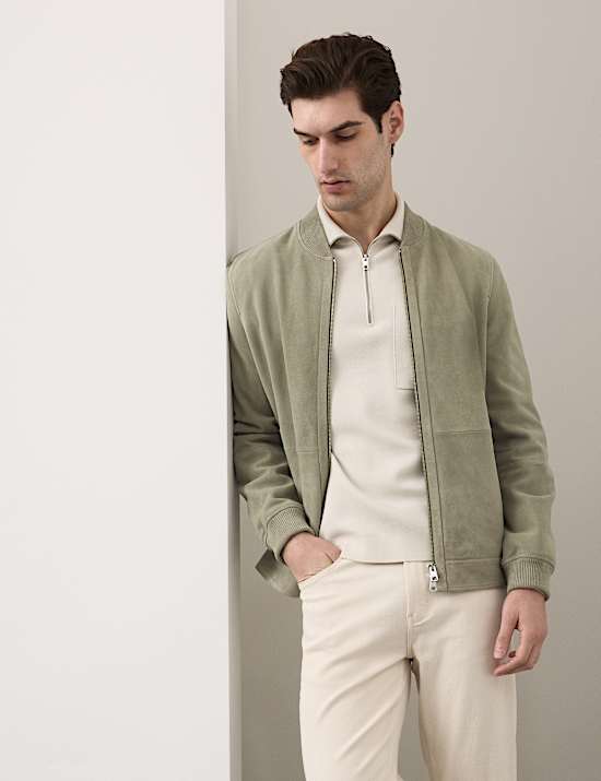 Suede Bomber Jacket