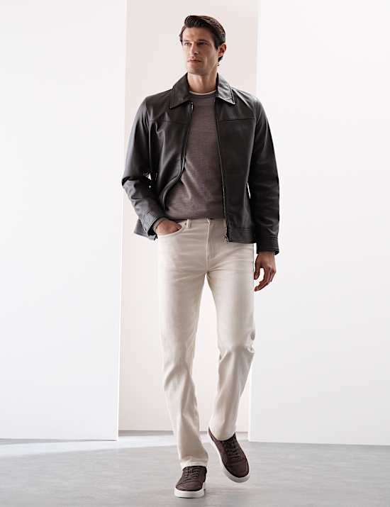 Leather Harrington Jacket