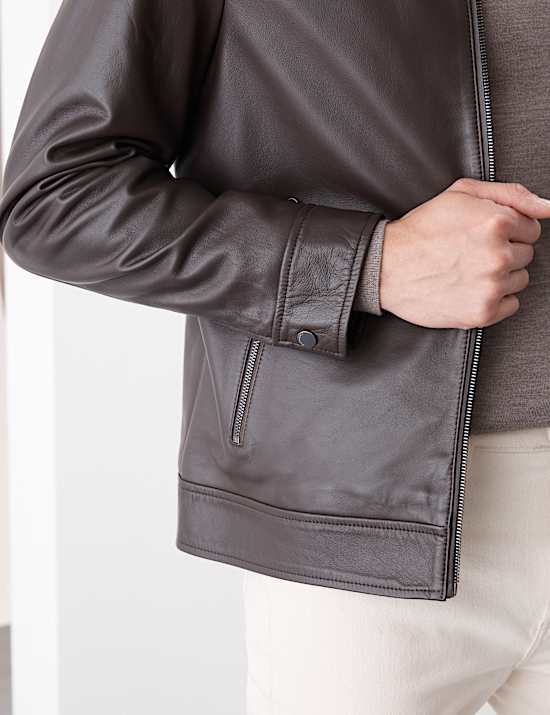 Leather Harrington Jacket