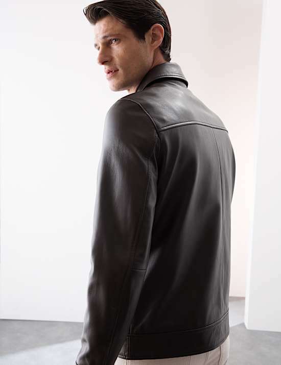 Leather Harrington Jacket