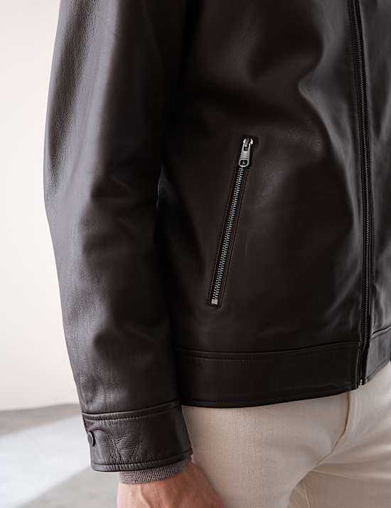 Leather Harrington Jacket
