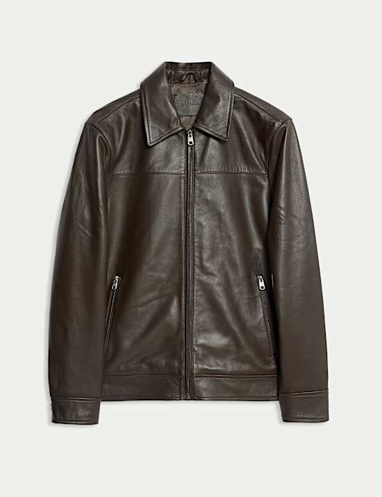 Leather Harrington Jacket