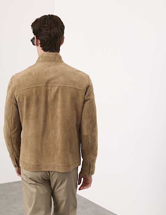 Cashmere Suede Funnel Neck Jacket