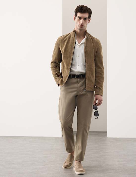 Cashmere Suede Funnel Neck Jacket