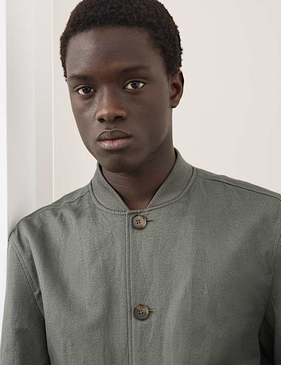 Cotton Linen Blend Bomber