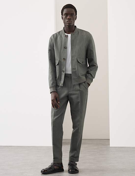 Cotton Linen Blend Bomber