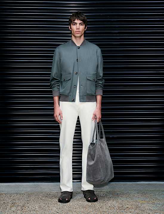 Cotton Linen Blend Bomber