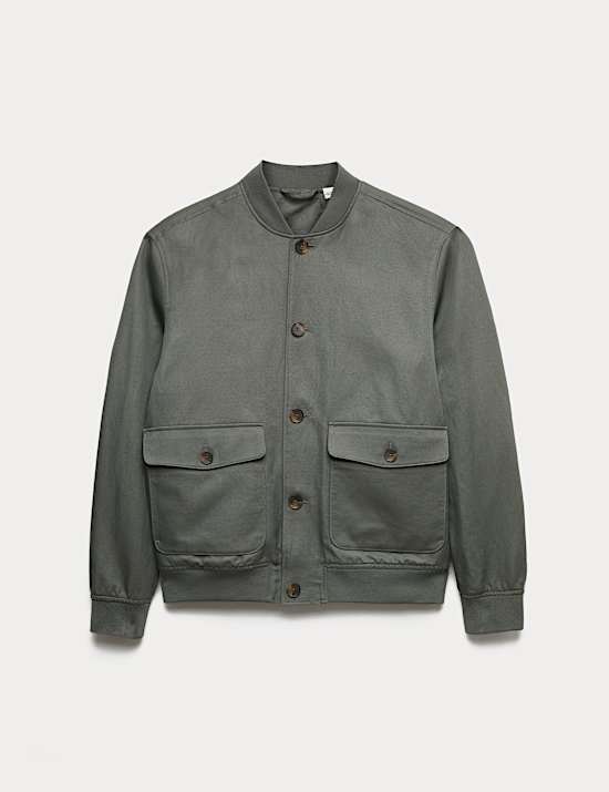 Cotton Linen Blend Bomber