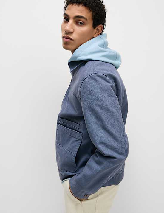 Cotton Rich Canvas Harrington Jacket