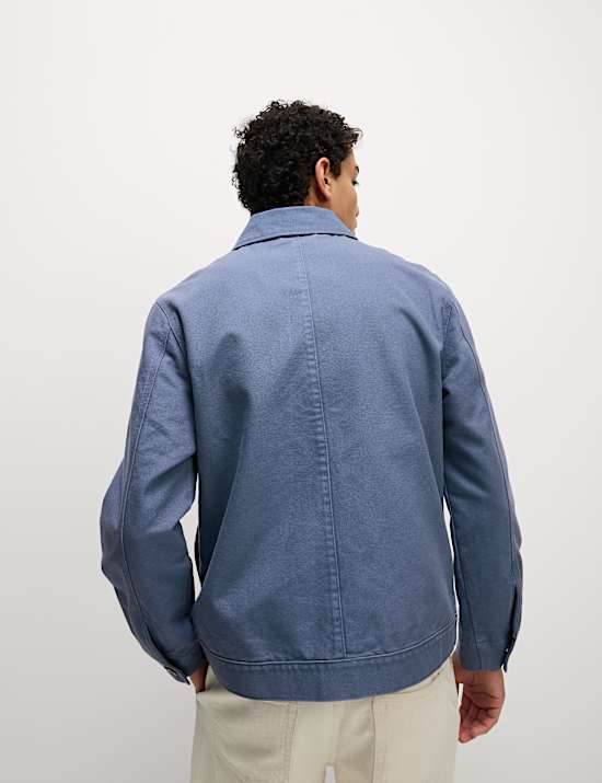 Cotton Rich Canvas Harrington Jacket