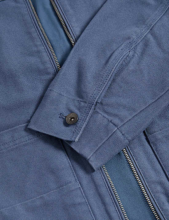 Cotton Rich Canvas Harrington Jacket