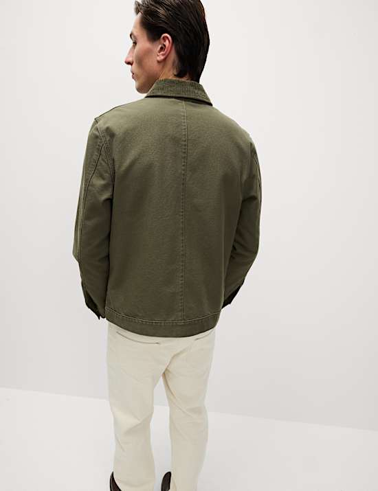 Cotton Rich Canvas Harrington Jacket