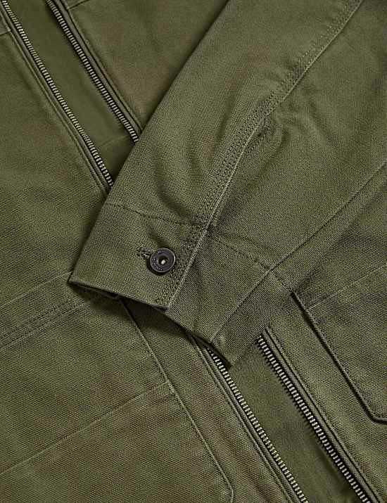 Cotton Rich Canvas Harrington Jacket