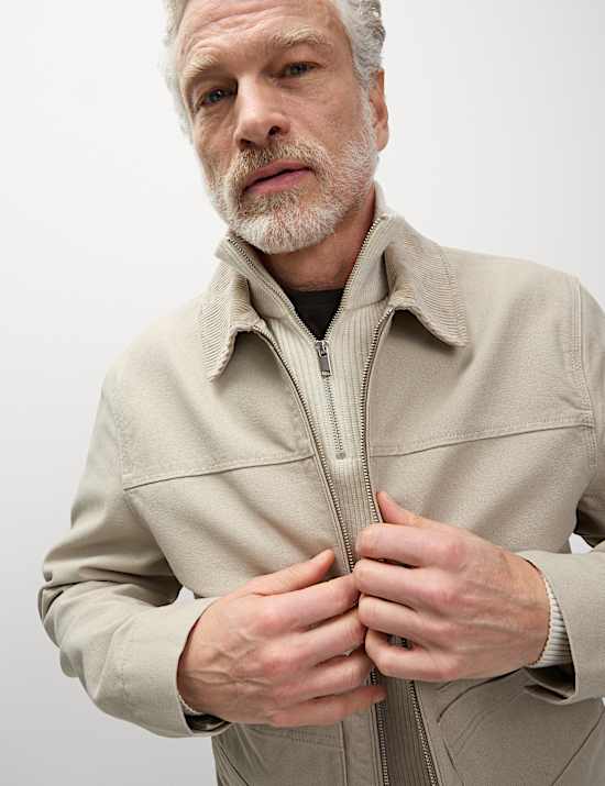 Cotton Rich Canvas Harrington Jacket