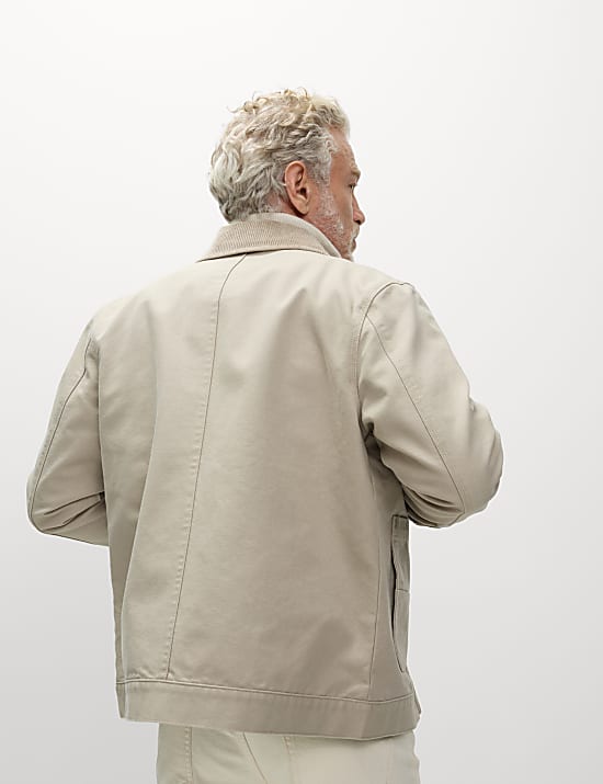 Cotton Rich Canvas Harrington Jacket