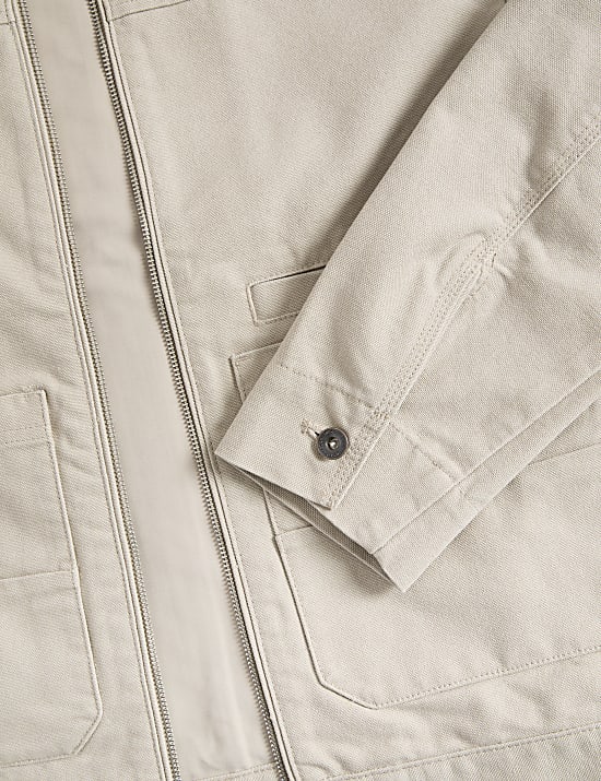 Cotton Rich Canvas Harrington Jacket