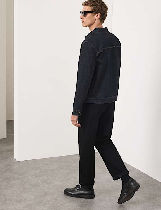 Veste en jean &agrave; lisi&egrave;re