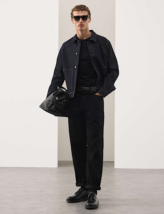 Veste en jean &agrave; lisi&egrave;re