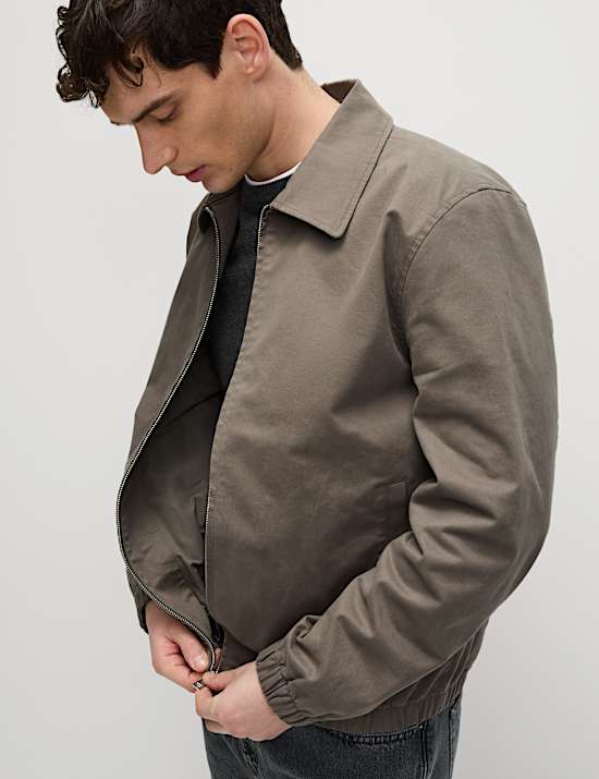 Harrington-Jacke mit hohem Baumwollanteil