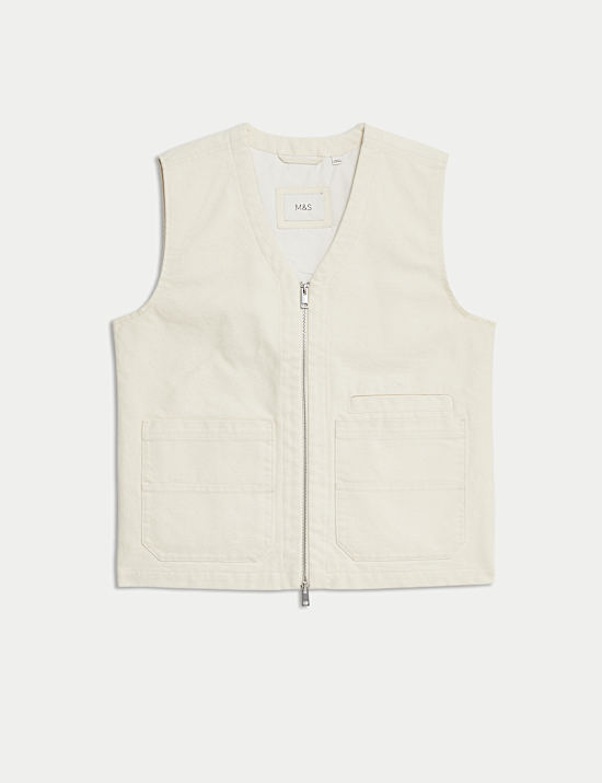 Padded Cotton Rich Canvas Gilet