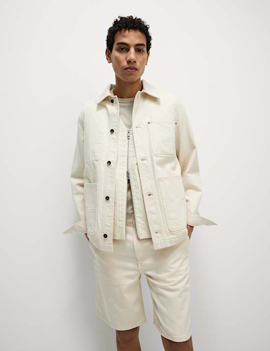 Denim Contrast Collar Jacket