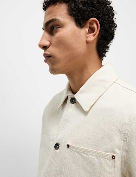 Denim Contrast Collar Jacket