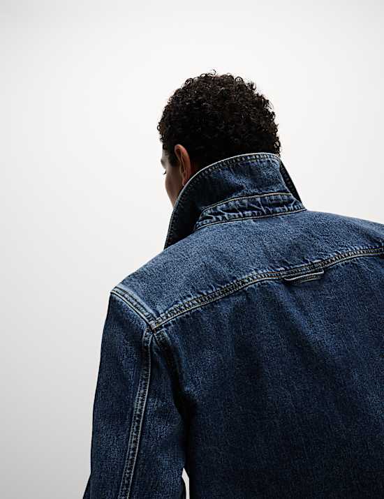 Denim Contrast Collar Jacket