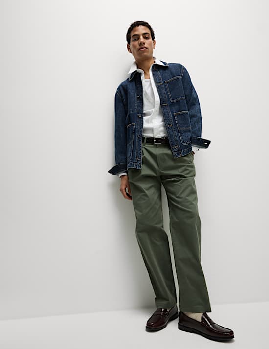 Denim Contrast Collar Jacket