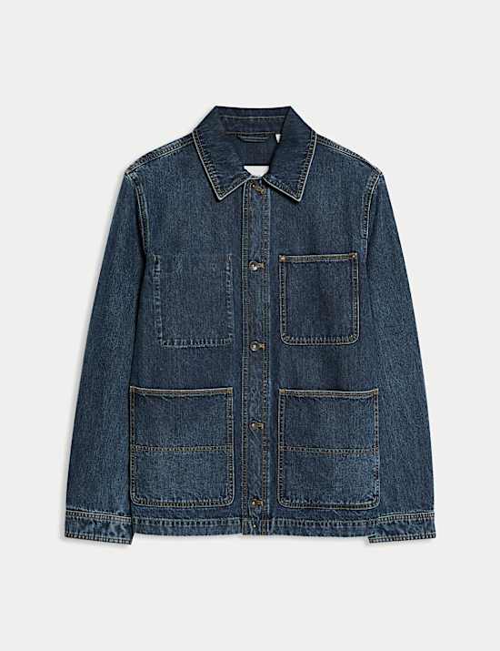 Denim Contrast Collar Jacket
