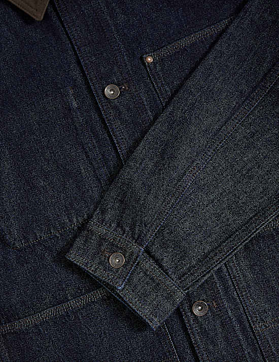 Denim-Jacke mit Kontrastkragen