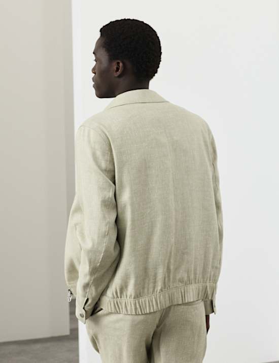 Linen Blend Performance Harrington Jacket