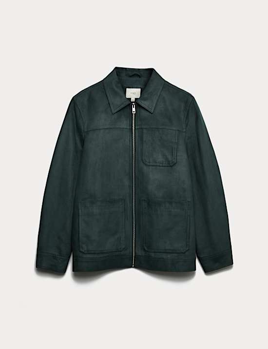 Faux Suede Chore Jacket