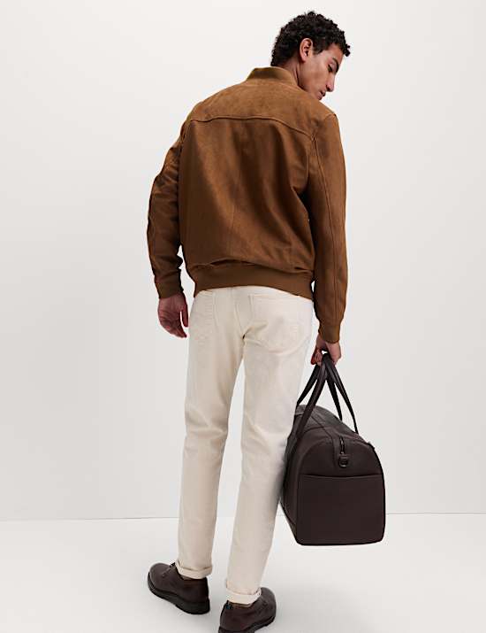 Faux Suede Bomber Jacket