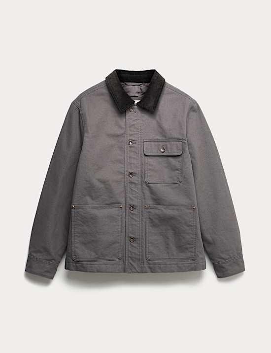 Barn-Jacke mit 3 Taschen, aus reiner Baumwolle