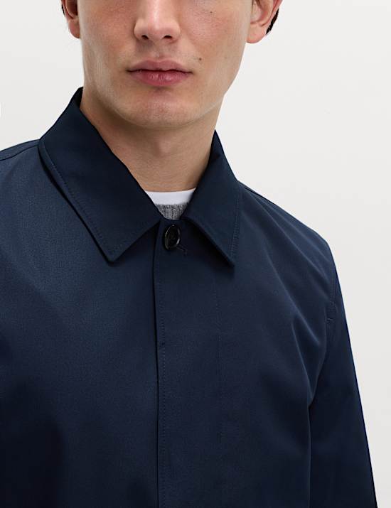 Cotton Blend Car Coat Mac