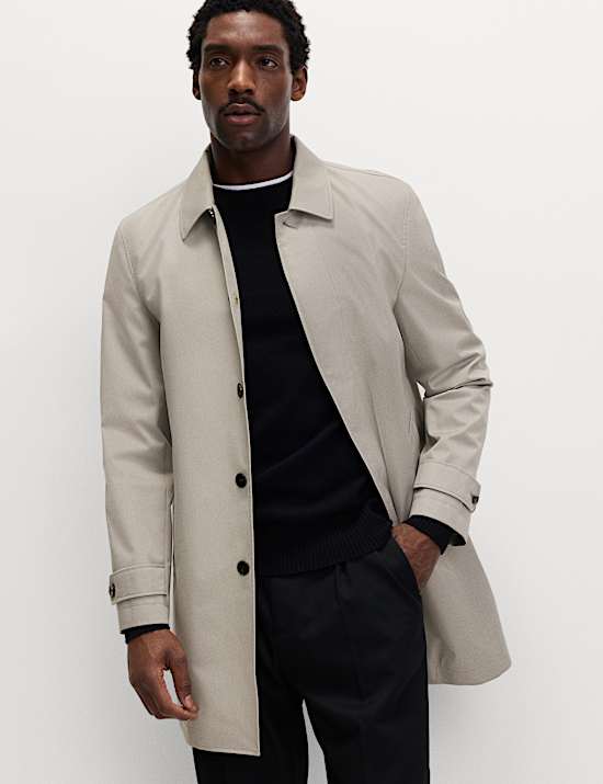 Cotton Blend Car Coat Mac