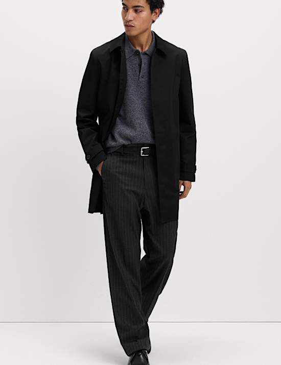 Cotton Blend Car Coat Mac