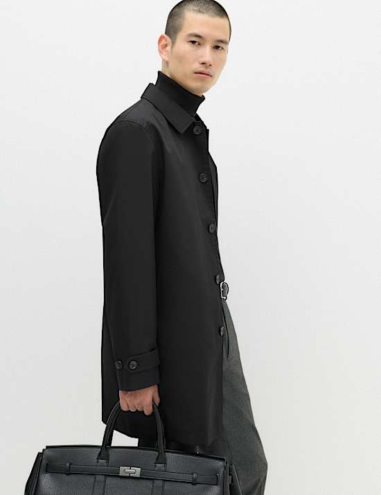 Cotton Blend Car Coat Mac