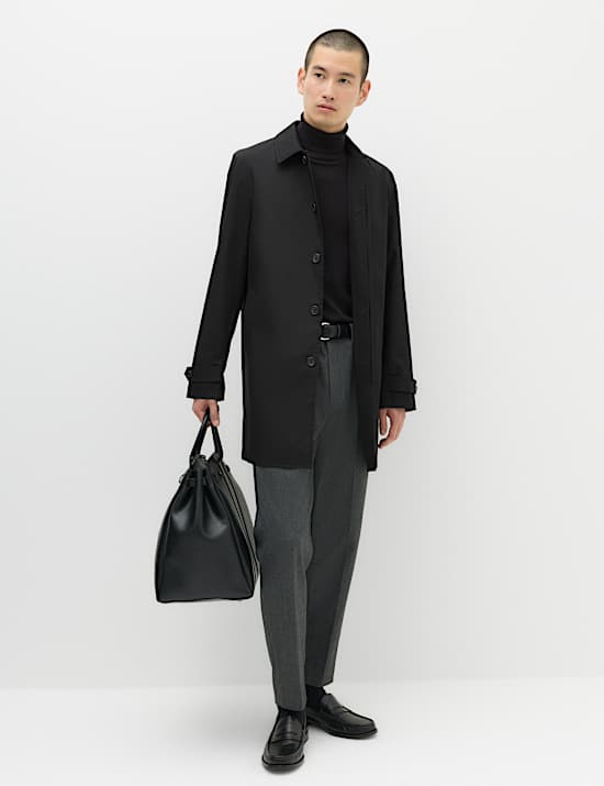 Cotton Blend Car Coat Mac